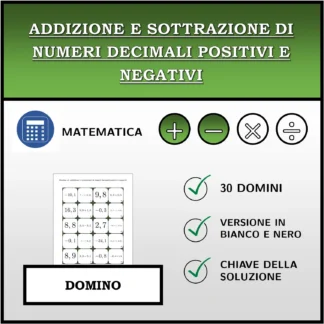 Domino: Addizione e sottrazione di numeri decimali positivi e negativi