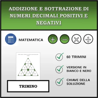 Trimino: Addizione e sottrazione di numeri decimali positivi e negativi