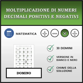 Domino: Moltiplicazione di numeri decimali positivi e negativi
