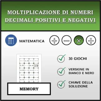 Memory: Moltiplicazione di numeri decimali positivi e negativi