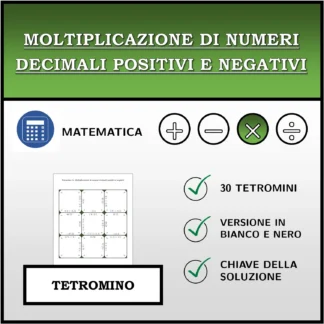 Tetramino: Moltiplicazione di numeri decimali positivi e negativi