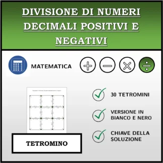 Tetramino: Divisione di numeri decimali positivi e negativi