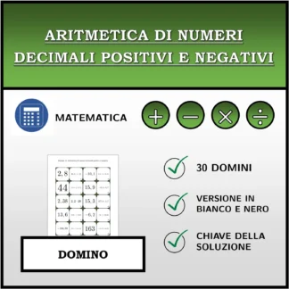 Domino: Aritmetica di numeri decimali positivi e negativi