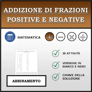 Esercizio di abbinamento: Addizione di frazioni positive e negative