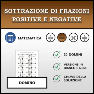 Domino: Sottrazione di frazioni positive e negative