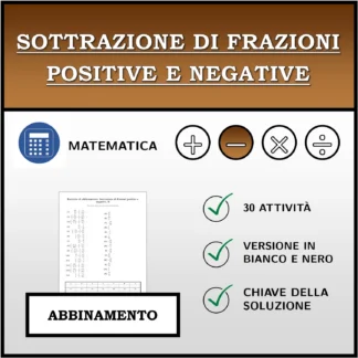 Esercizio di abbinamento: Sottrazione di frazioni positive e negative