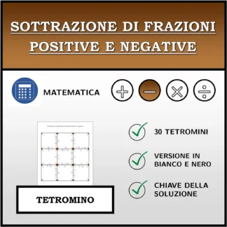 Tetramino: Sottrazione di frazioni positive e negative