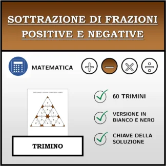 Trimino: Sottrazione di frazioni positive e negative