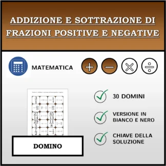 Domino: Addizione e sottrazione di frazioni positive e negative