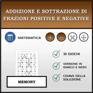 Memory: Addizione e sottrazione di frazioni positive e negative