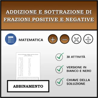 Esercizio di abbinamento: Addizione e sottrazione di frazioni positive e negative