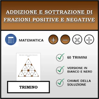 Trimino: Addizione e sottrazione di frazioni positive e negative