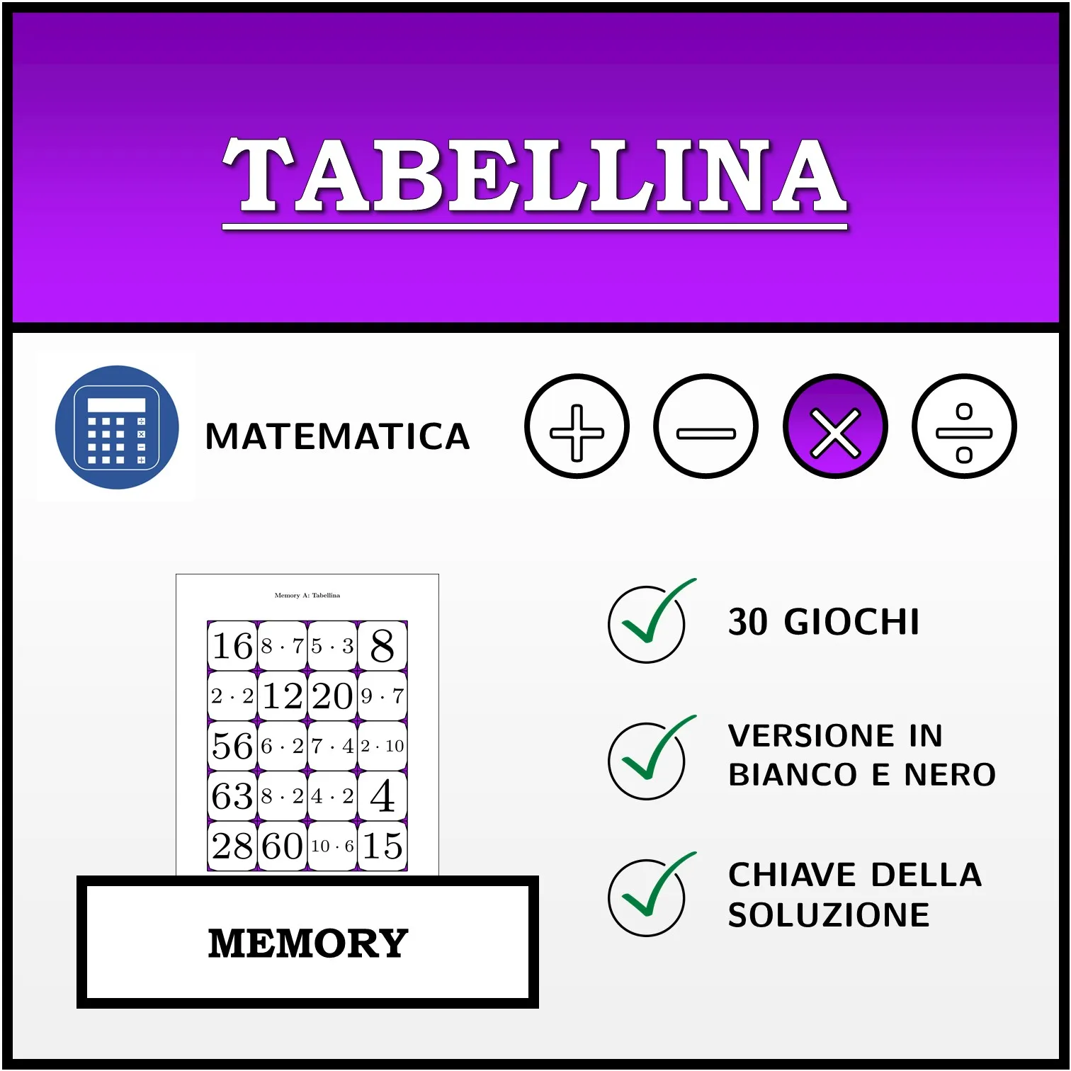 Memory: Tabellina