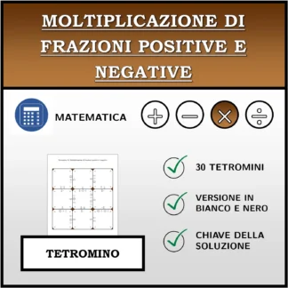 Tetramino: Moltiplicazione di frazioni positive e negative