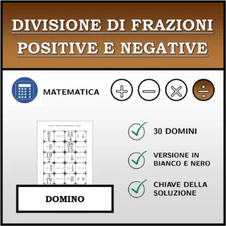 Domino: Divisione di frazioni positive e negative