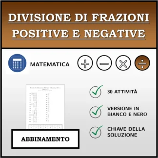 Esercizio di abbinamento: Divisione di frazioni positive e negative
