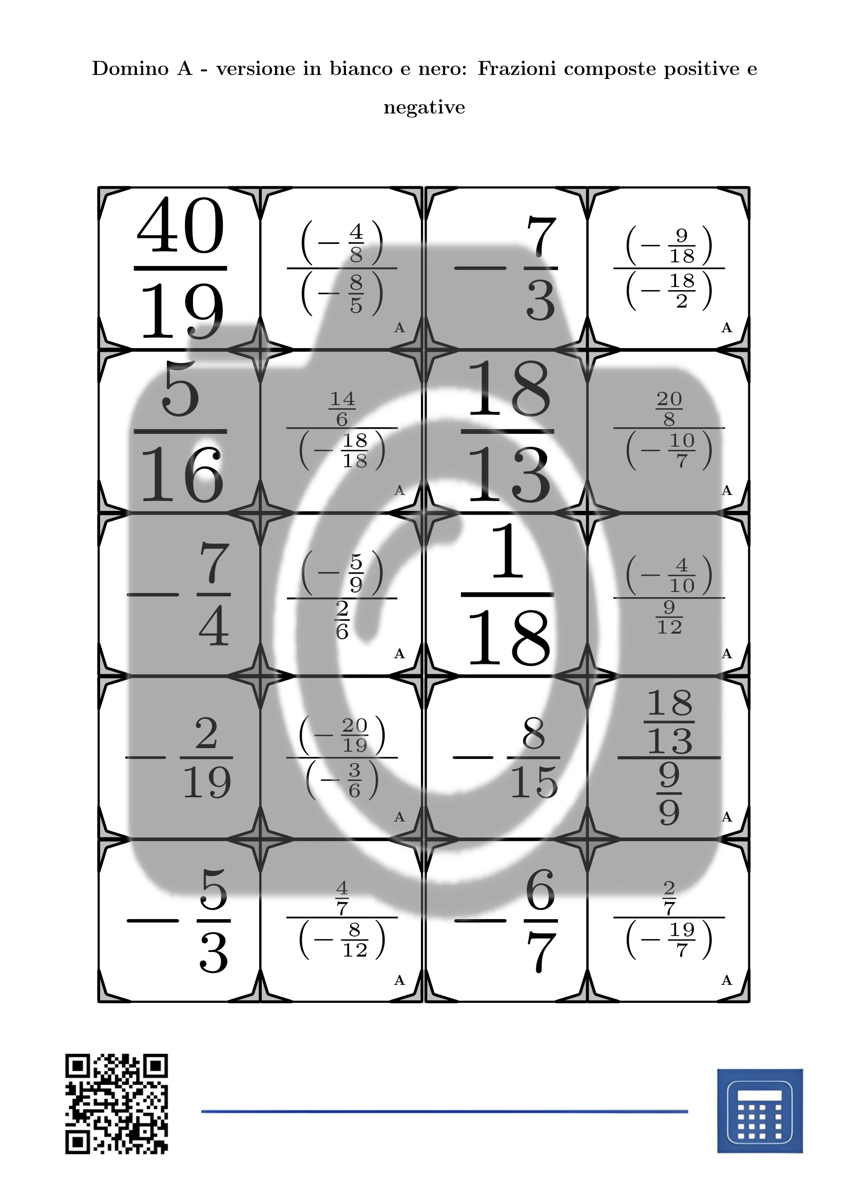 Domino: Frazioni composte positive e negative - immagine 3