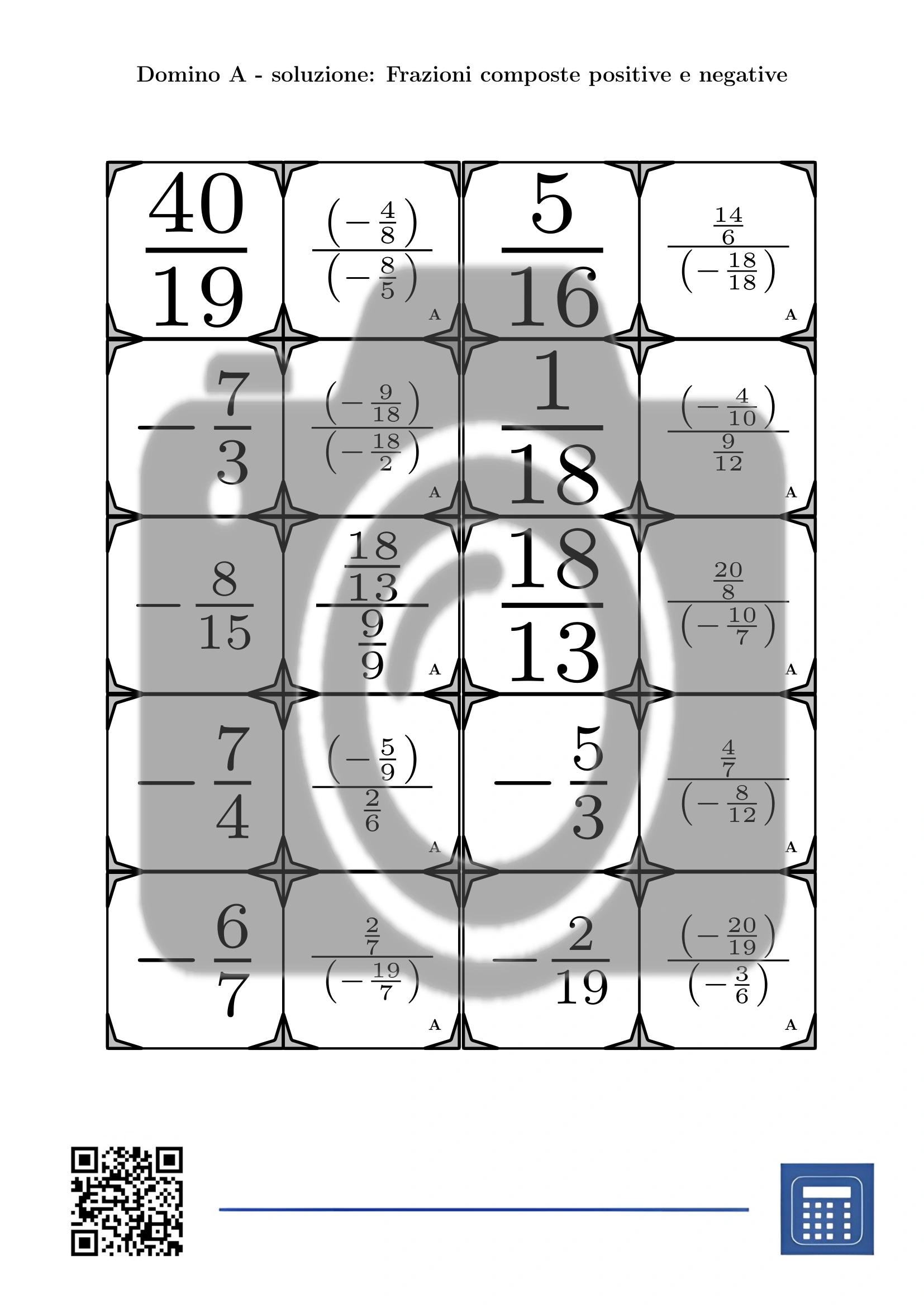 Domino: Frazioni composte positive e negative - immagine 4