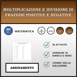 Esercizio di abbinamento: Moltiplicazione e divisione di frazioni positive e negative