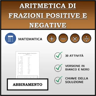 Esercizio di abbinamento: Aritmetica di frazioni positive e negative