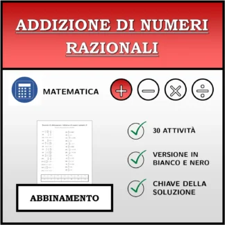 Esercizio di abbinamento: Addizione di numeri razionali