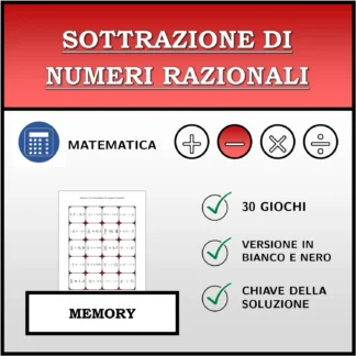 Memory: Sottrazione di numeri razionali