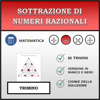 Trimino: Sottrazione di numeri razionali