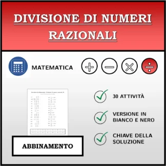 Esercizio di abbinamento: Divisione di numeri razionali