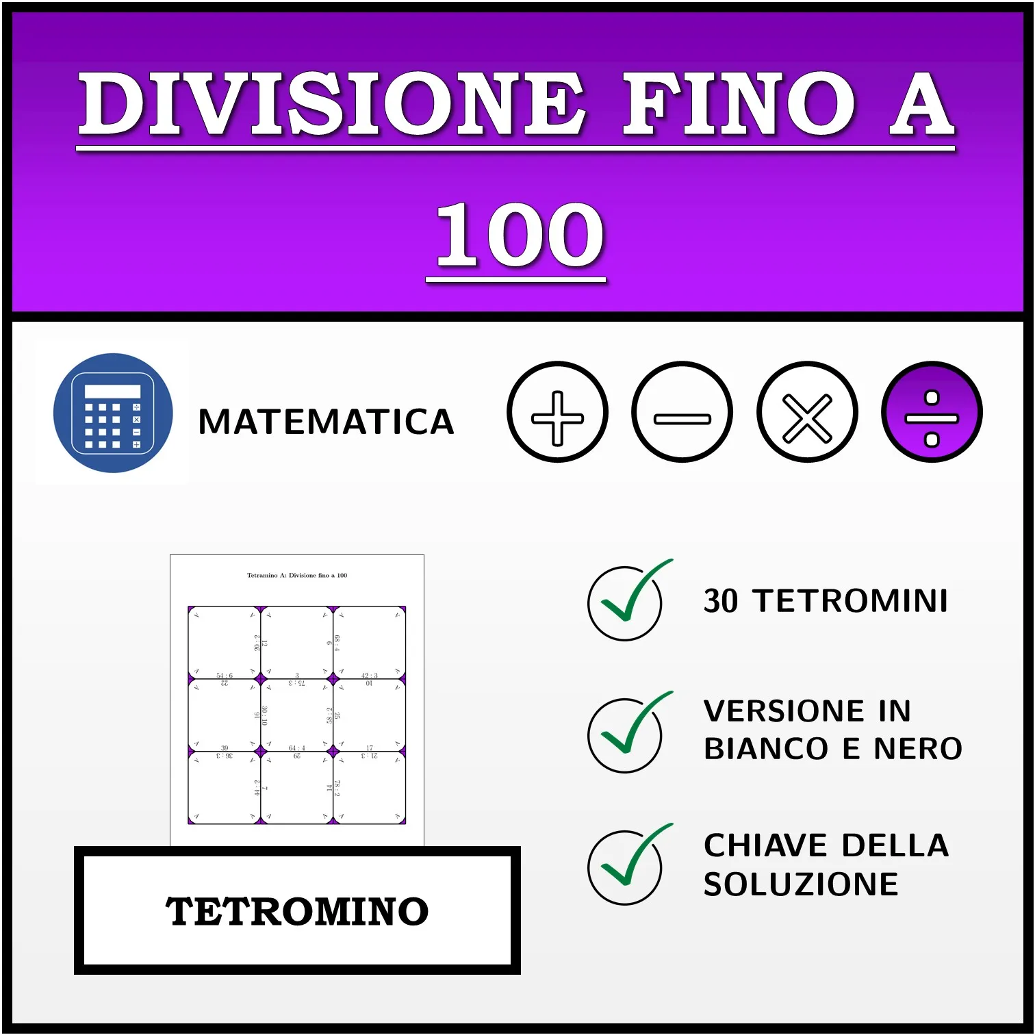 Tetramino: Divisione fino a 100