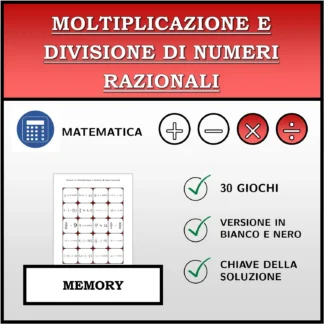 Memory: Moltiplicazione e divisione di numeri razionali