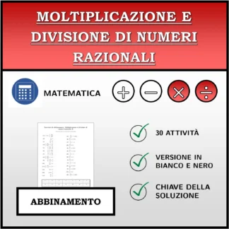 Esercizio di abbinamento: Moltiplicazione e divisione di numeri razionali