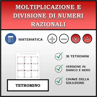 Tetramino: Moltiplicazione e divisione di numeri razionali
