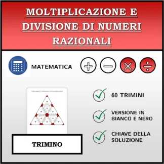 Trimino: Moltiplicazione e divisione di numeri razionali