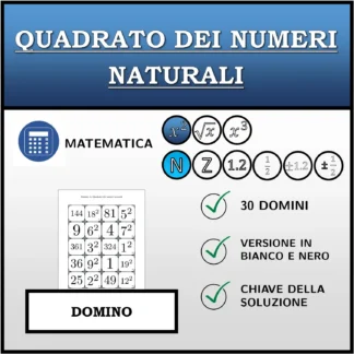 Domino: Quadrato dei numeri naturali