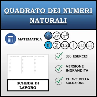 Scheda di lavoro: Quadrato dei numeri naturali