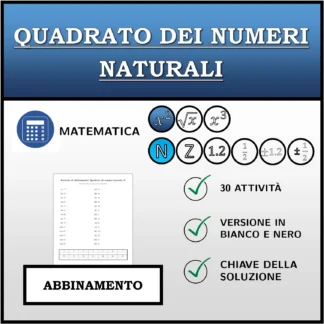 Esercizio di abbinamento: Quadrato dei numeri naturali