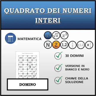 Domino: Quadrato dei numeri interi