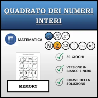 Memory: Quadrato dei numeri interi