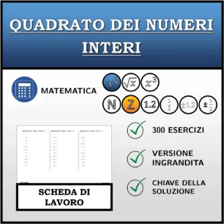 Scheda di lavoro: Quadrato dei numeri interi