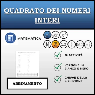 Esercizio di abbinamento: Quadrato dei numeri interi