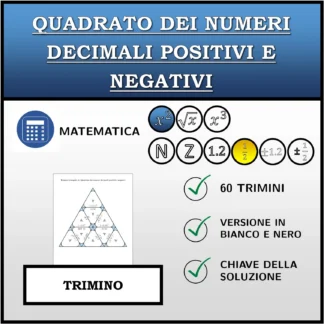 Trimino: Quadrato dei numeri decimali positivi e negativi