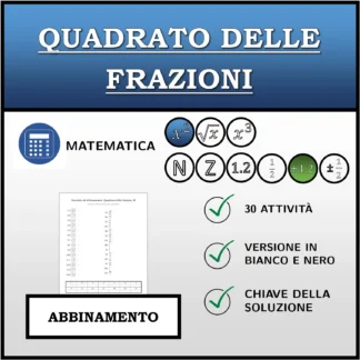 Esercizio di abbinamento: Quadrato delle frazioni