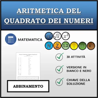 Esercizio di abbinamento: Aritmetica del quadrato dei numeri