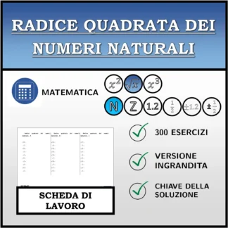 Scheda di lavoro: Radice quadrata dei numeri naturali