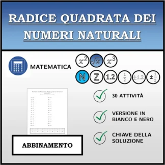 Esercizio di abbinamento: Radice quadrata dei numeri naturali