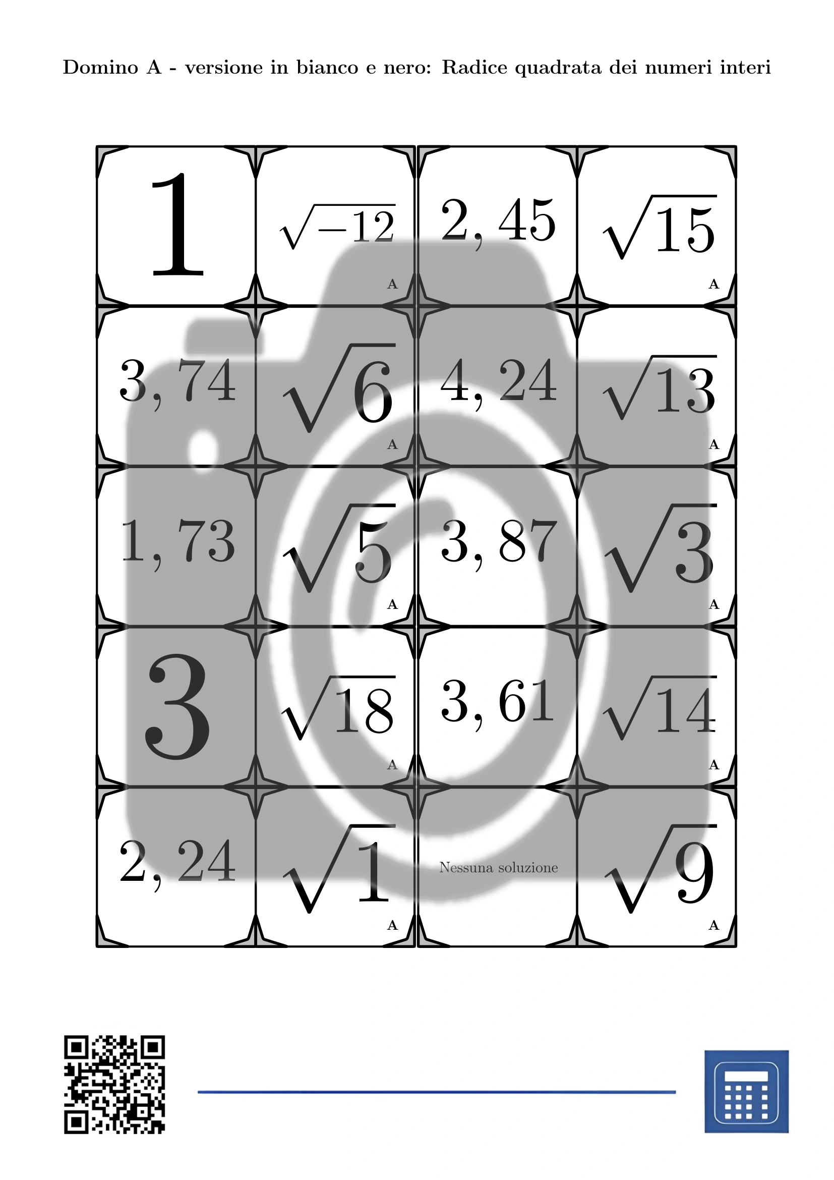 Domino: Radice quadrata dei numeri interi - immagine 3