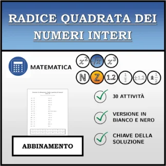 Esercizio di abbinamento: Radice quadrata dei numeri interi