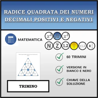 Trimino: Radice quadrata dei numeri decimali positivi e negativi