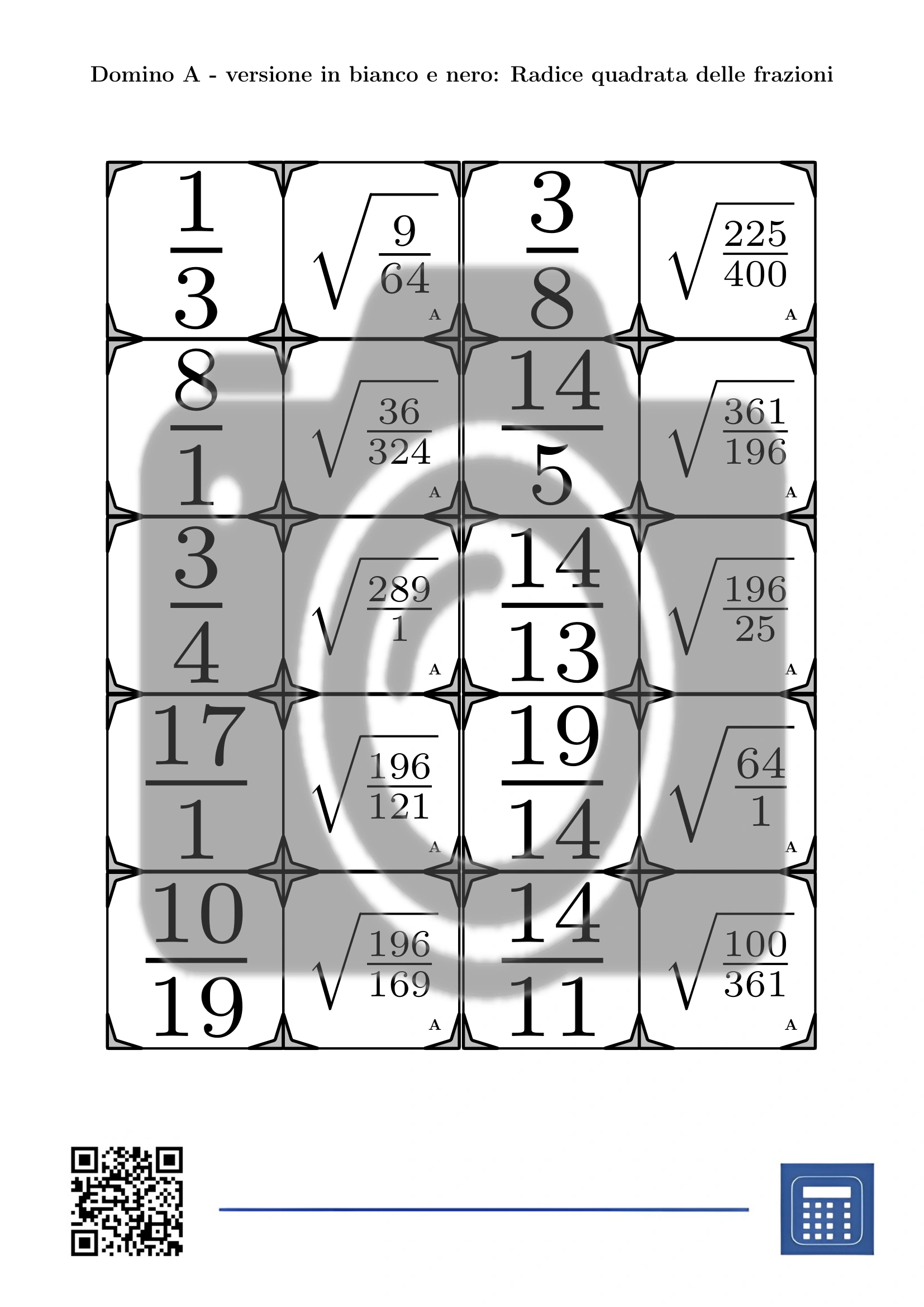 Domino: Radice quadrata delle frazioni - immagine 3