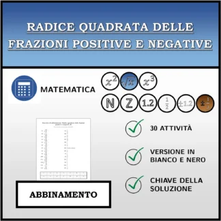 Esercizio di abbinamento: Radice quadrata delle frazioni positive e negative